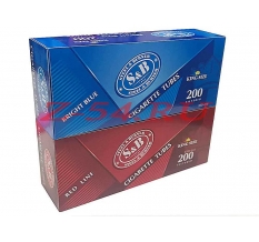 Гильзы сигаретные S&B Blue  (200 шт/блок) фильтр 15 мм  1*50