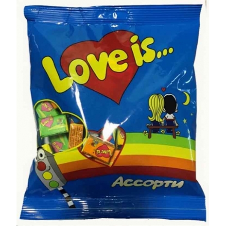 Love is жевательная резинка ассорти вкусов  пакет 210г (50шт) 0