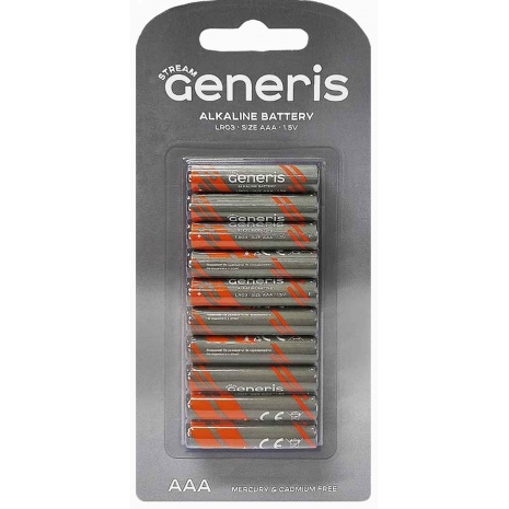 Батарейки Generis Striam LR03 блистер 10 шт 1*10*100